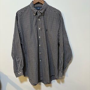 Ralph Lauren Yarmouth Plaid Button Down Shirt Mens 16.5 34/35 Cotton